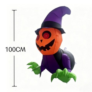 Calabaza Inflable de Halloween con Luces LED Integradas, Decoración Inflable para Exteriores - Product Image 3
