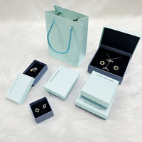 Coffret de bijoux de luxe ZXF avec logo imprimé, comprenant boucles d'oreilles, pendentif, carte et boîte d'emballage, idéal pour un cadeau, avec sac en papier