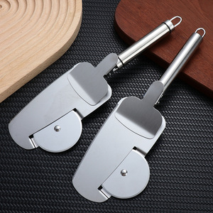 Espátula cortadora de pizza de acero inoxidable con clip, herramienta multiusos plegable para cortar pizza y pasteles - Product Image 1