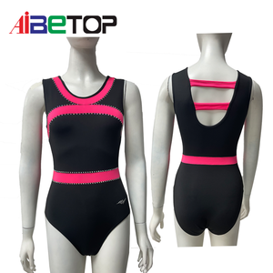 Оптовая продажа, латексный купальник для художественной гимнастики, купальник из черного спандекса - Product Image 1