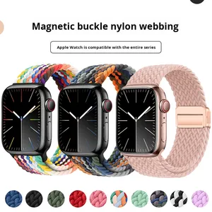 Correa de Reloj de Nuevo Estilo para <span class=keywords><strong>Apple</strong></span> <span class=keywords><strong>Watch</strong></span> 11, Cierre Magnético, Correa de Reloj de Nailon Trenzado - Product Image 1