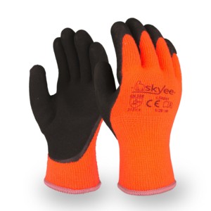 SKYEE Polyester enduit de Latex noir épaissir résistant aux coupures Anti gel hiver garder au <span class=keywords><strong>chaud</strong></span> gants de Construction <span class=keywords><strong>pour</strong></span> les travaux en plein air - Product Image 1