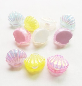 Almeja de colores mezclados de 23mm con pegamento de piedra de resina perlada <span class=keywords><strong>en</strong></span> la parte superior de los zapatos como decoración Venta caliente - Product Image 5