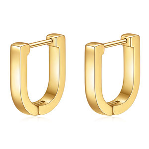 U Shape Stainless Steel <b>Stud</b> <b>Earrings</b> 10Mm Geometric Fashion Ear Jewelry For Women Gold And Silver Color - Product Image 5