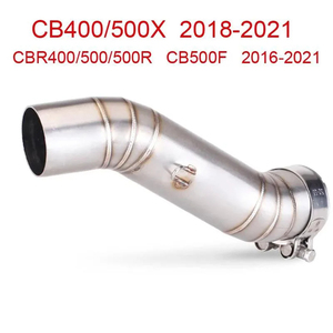 Tubo de Escape para Motocicleta <span class=keywords><strong>Honda</strong></span> CB400 CBR400 CB500F <span class=keywords><strong>CB500X</strong></span> CBR500 CBR500R 2016-<span class=keywords><strong>2022</strong></span>, Tubo de Enlace Medio de 51 mm - Product Image 2