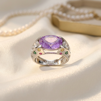 Bague en argent 925 plaqué or avec zircon classique et moissanite personnalisée, cadeau de luxe pour mariage et fête, pour femme