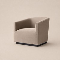 Fauteuil club en velours rembourré, siège de salon individuel avec coussin épais et dossier incurvé, mobilier de salon pour la maison