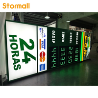 Pylône publicitaire LED double face en acier inoxydable IP65 pour extérieur avec graphismes personnalisés pour station-service