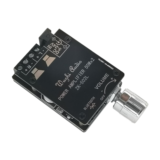 Mini version 20W30W40W50WX2 blueh 5.0 digital power amplifier board knob to adjust the volume with switch 502L