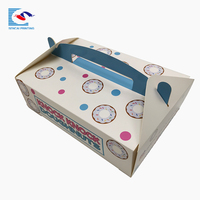 Boîte à emporter personnalisée pour donuts de boulangerie, en papier couché brillant et mat, avec impression en relief pour biscuits