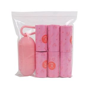 Nouveaux sacs à déjections pour animaux de compagnie personnalisés par le fabricant 2025, biodégradables, étanches, parfumés à la fraise, sacs à crottes de chien compostables - Product Image 1