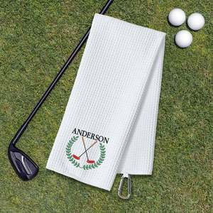 Serviette de golf personnalisée avec logo pour hommes, en microfibre gaufrée, accessoires pour sacs de golf, cadeaux de golf pour enfants - Product Image 3