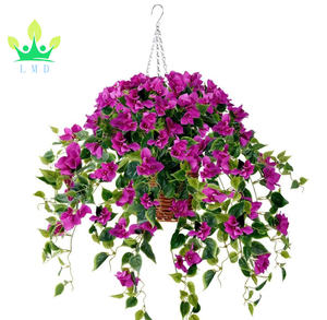 Panier suspendu avec des fleurs artificielles en soie, fausses plantes de <span class=keywords><strong>lierre</strong></span>, décoration de jardin, pelouse, Patio - Product Image 3