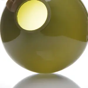 Lampu kap bola dunia kaca tiup tangan kustom lampu bulat warna hijau mengkilat od50-300mm bola dunia untuk liontin kap lampu