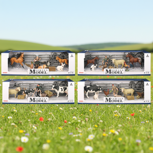 Realistico fattoria degli animali figurine di plastica mucca giocattoli con le pecore - Product Image 3