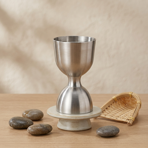 Jigger de bar double face en acier inoxydable de qualité supérieure, outil de mesure de précision pour cocktails avec finition lisse et prise en main équilibrée - Product Image 1