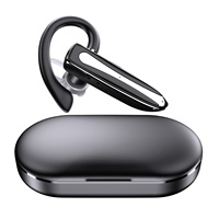 Earphone Bisnis Handsfree Terlaris, Headphone Nirkabel Single Handsfree untuk Mengemudi, Headset HD Call dengan Mikrofon, Earbuds