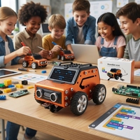 WeeeBot Mini Robot STEM V2.0 Versión Educativa ESP32 Control Remoto Programación STEM Metal Naranja Edad 8+ 1 Año de Garantía