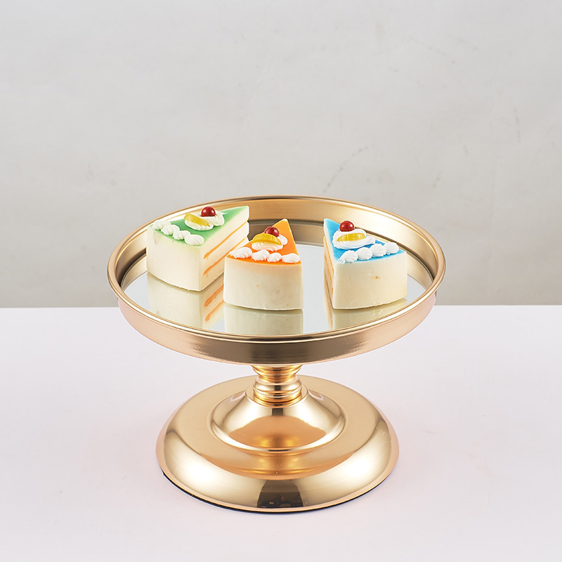 High End Iron Art Metal Gold Cake Stand Tray Supporting Party Snack Dessert Fruit Plate