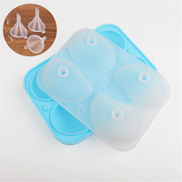 Cetakan Silikon Puding Mangga 4 Lubang Grosir, Cetakan Mousse 3D Buah, Cetakan Es Krim Cokelat, Cetakan Es Batu DIY, Alat Kue, Peralatan Panggang