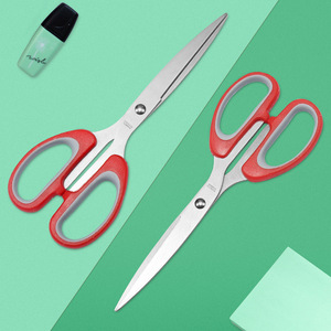 Office Scissors Stainless Steel 8 In Straight Head Red Handle Home Kitchen Use - Product Image 2
