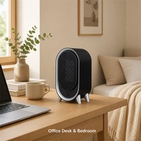Mini-radiateur électrique céramique 900W à 3 vitesses et minuterie 8H pour bureau, chambre à coucher, 110V US