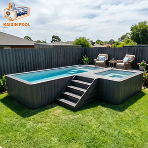 custom fiberglass luxury deep above ground backyard swimming <b>pool</b> adult 40ft shipping container jacuzzi swim spa <b>pool</b> for sale - Product Image 6