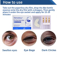 Ampoules hydratantes et raffermissantes pour les yeux, à base de champignons fermentés, de peptides de caféine stériles et de collagène, pour l'élimination des cernes et des poches sous les yeux, et masque pour les yeux secs