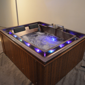 <span class=keywords><strong>Baignoire</strong></span> de luxe de jardin japonais <span class=keywords><strong>Baignoire</strong></span> à remous en <span class=keywords><strong>bois</strong></span> pour 2 personnes avec fonction de massage Caractéristiques autoportantes et de trempage - Product Image 4