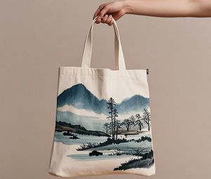 Sac fourre-tout en toile personnalisable Sac à provisions pliable écologique portable et réutilisable confortable et durable avec logo personnalisé - Product Image 5