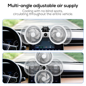 Pluska G14 Dual Head Powered Car Fan Car Truck Vehicle Sucker Cooling Air Car Fan With Suction Cups Holder - Product Image 3