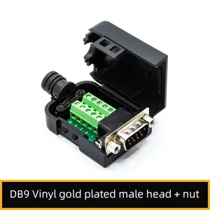 Özelleştirme DB9 no-lehim konektörü 2-row 9-pin RS232/485 no-lehim konektörü erkek kadın DB9 pin dize liman tak