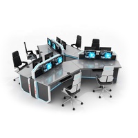 Console de centre de commande moderne à lumière LED Bureau de contrôle modulaire extensible