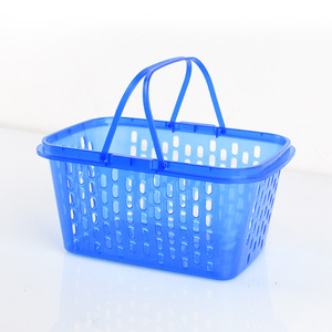 Cesta de plástico PP rectangular para frutas y verduras, caja de almacenamiento para bayas de 1.5 kg con asa azul para envasado de productos frescos - Product Image 3
