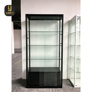 High Quality Aluminum Frame Tempered <b>Glass</b> Display Cabinet Sliding Door Lockable Dustproof Showcase Adjustable <b>Glass</b> Shelf For C - Product Image 2