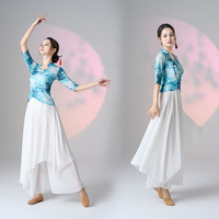 Ensemble de danse orientale classique pour femmes adultes, style national, tenue de danse folklorique, haut en modal, jupe et pantalon élégants