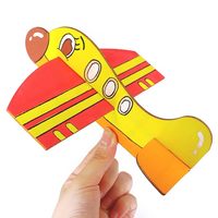 Kits de dessin et de coloriage DIY Peinture vierge en bois Avion Jeu amusant Peinture Graffiti Matériel Art Artisanat Jouet Artisanat en bois