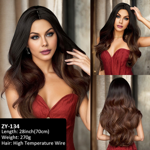 Peluca en el extranjero Estilo de cabello completo Simulación de <span class=keywords><strong>color</strong></span> natural Damas Flequillo largo Grupo femenino coreano Peluca Fuente de fábrica - Product Image 5