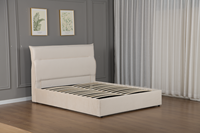 Lit à plateforme moderne rembourré en velours Willsoon Tête de lit à oreilles réglable et relevable pour chambre à coucher Style économique