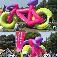 Modèles de vélos gonflables personnalisés, grands et réalistes, lumineux, pour la décoration d'événements sportifs et une utilisation promotionnelle