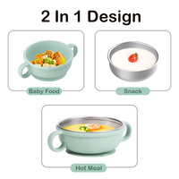 Ensemble d'alimentation pour bébé en silicone avec logo personnalisé, comprenant un bol et une assiette, pour tout-petits, produits et fournitures de sevrage