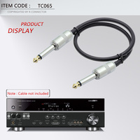 Connecteur mâle Jack 6.35MM Mono 6.3MM de haute qualité en laiton plaqué or connecteur de Microphone de prise de 1/4 pouces