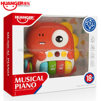 Huanger HE0550 Cartoon Dinosaur Animal Electronic Piano Keyboard Toy Mini Piano Keyboard Music Instrument Toy for Kids