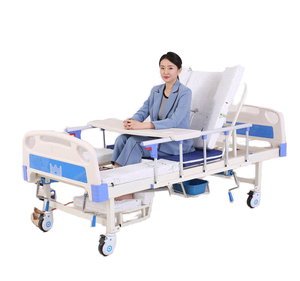 Lit médical semi-inclinable avec manivelle, trou pour toilettes et pot, construction en acier laminé à froid, garantie 3 ans, pour soins intensifs et à domicile - Product Image 1