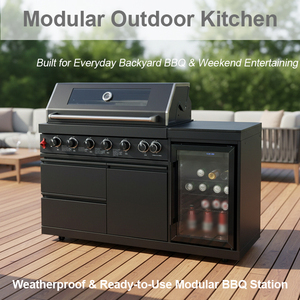 Isola Cucina Esterna Moderna Personalizzata Premium 2026 Hot Sale con Barbecue e Frigorifero - Spedizione da Magazzino USA - Product Image 4