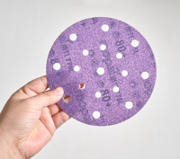 Disques abrasifs en céramique GRD violet en gros, 150 mm (6 pouces), avec support auto-agrippant PSA, pour ponçage automobile, abrasion moyenne à forte