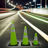 Cône de signalisation routière réfléchissant en PVC durable, 12-36 pouces, orange de sécurité, réflecteur de qualité ingénierie, sécurité routière LED, protection IP68