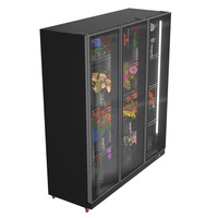 Armoire réfrigérée de luxe à trois portes vitrées pour l'affichage des fleurs