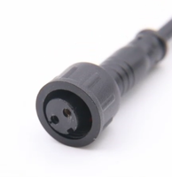 Câble 2464 22AWG de 31 cm/50 cm de longueur, connecteur pigtail étanche à 3 pôles noir pour électronique mâle/femelle