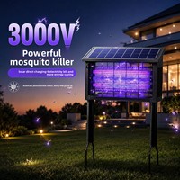Lampe anti-moustiques solaire étanche avec choc électrique et lumière LED pour la maison, la cour, le jardin, la ferme et les installations d'élevage